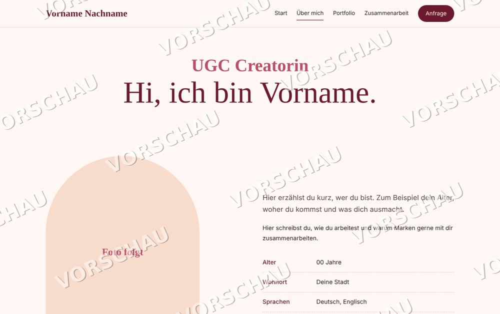 Vorschau Über-mich-Seite Blossom